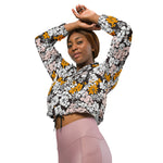 Women’s cropped windbreaker Cute Seamless Ditsy Floral Pattern Colorful Flower Summer Rose Women's Cropped Windbreaker