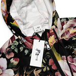 Women’s cropped windbreaker Bohemian Chic Pink Flowers Dark Floral Summer Rose Women's Cropped Windbreaker
