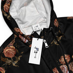Women’s cropped windbreaker Classic Embroidery Vintage buds of Roses Summer Rose Women's Cropped Windbreaker