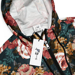 Women’s cropped windbreaker Cute Rose Flower Patter Summer Rose Women's Cropped Windbreaker