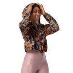 Women’s cropped windbreaker Colorful Roses Garden Vintage Summer Rose Women's Cropped Windbreaker