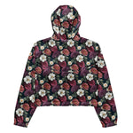 Women’s cropped windbreaker Beautiful Floral Flowers Pattern Summer Rose Women's Cropped Windbreaker