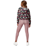 Women’s cropped windbreaker Beautiful Floral Flowers Pattern Summer Rose Women's Cropped Windbreaker