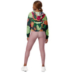 Women’s cropped windbreaker Beautiful Floral pretty Roses Garden Summer Rose Women's Cropped Windbreaker