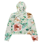 Women’s cropped windbreaker Beautiful Flowers Floral Pattern Summer Rose Women's Cropped Windbreaker
