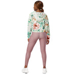 Women’s cropped windbreaker Beautiful Flowers Floral Pattern Summer Rose Women's Cropped Windbreaker