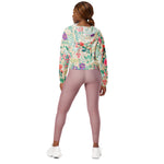 Women’s cropped windbreaker Beautiful Pink Roses Floral Summer Rose Women's Cropped Windbreaker