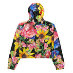 Women’s cropped windbreaker Beautiful Summer Flowers with Roses Floral Summer Rose Women's Cropped Windbreaker