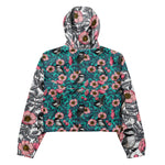 Women’s cropped windbreaker Chickadees in the Wild Rose Summer Rose Women's Cropped Windbreaker