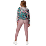 Women’s cropped windbreaker Chickadees in the Wild Rose Summer Rose Women's Cropped Windbreaker