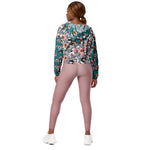 Women’s cropped windbreaker Chickadees in the Wild Rose Summer Rose Women's Cropped Windbreaker