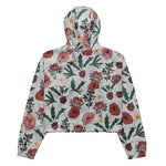 Women’s cropped windbreaker Christmas Roses Berries Floral Summer Rose Women's Cropped Windbreaker