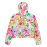 Women’s cropped windbreaker Classy Watercolor Rose Floral Summer Rose Women's Cropped Windbreaker