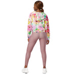 Women’s cropped windbreaker Classy Watercolor Rose Floral Summer Rose Women's Cropped Windbreaker