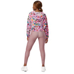 Women’s cropped windbreaker Colorful Assorted Flowers Summer Rose Women's Cropped Windbreaker