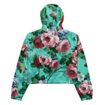 Women’s cropped windbreaker Colorful Roses & Flowers Garden Summer Rose Women's Cropped Windbreaker