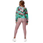 Women’s cropped windbreaker Colorful Roses & Flowers Garden Summer Rose Women's Cropped Windbreaker