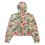Women’s cropped windbreaker Cream blush Roses Spring Floral Summer Rose Women's Cropped Windbreaker