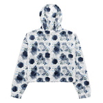 Women’s cropped windbreaker Dusty Blue and Navy Blue Flowers Summer Rose Women's Cropped Windbreaker