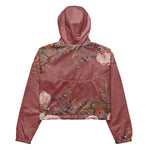 Women’s cropped windbreaker Dusty Rose Blush Pink Watercolor Floral Elegant Summer Rose Women's Cropped Windbreaker