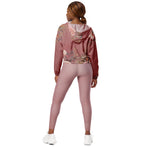 Women’s cropped windbreaker Dusty Rose Blush Pink Watercolor Floral Elegant Summer Rose Women's Cropped Windbreaker