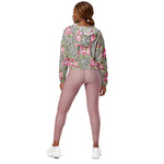 Women’s cropped windbreaker Elegant Leopard and Rose Floral Summer Rose Women's Cropped Windbreaker