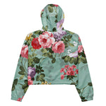 Women’s cropped windbreaker Elegant Modern Floral Summer Rose Women's Cropped Windbreaker