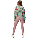 Women’s cropped windbreaker Elegant Modern Floral Summer Rose Women's Cropped Windbreaker