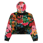 Women’s cropped windbreaker Elegant Pink watercolor Floral Bouquet Summer Rose Women's Cropped Windbreaker