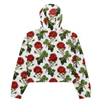 Women’s cropped windbreaker Elegant Red Roses Floral Flowers Summer Rose Women's Cropped Windbreaker