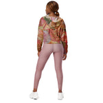 Women’s cropped windbreaker Field of Roses Gold Highlights Summer Rose Women's Cropped Windbreaker