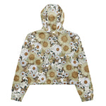 Women’s cropped windbreaker Floral Country Flower Summer Rose Women's Cropped Windbreaker
