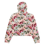 Women’s cropped windbreaker Floral Pattern Flower with Butterfly Summer Rose Women's Cropped Windbreaker
