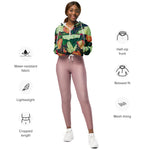 Women’s cropped windbreaker Beautiful Floral pretty Roses Garden Summer Rose Women's Cropped Windbreaker