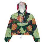 Women’s cropped windbreaker Beautiful Floral pretty Roses Garden Summer Rose Women's Cropped Windbreaker