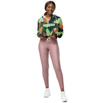 Women’s cropped windbreaker Beautiful Floral pretty Roses Garden Summer Rose Women's Cropped Windbreaker