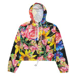 Women’s cropped windbreaker Beautiful Summer Flowers with Roses Floral Summer Rose Women's Cropped Windbreaker