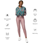 Women’s cropped windbreaker Chickadees in the Wild Rose Summer Rose Women's Cropped Windbreaker
