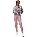 Women’s cropped windbreaker Chickadees in the Wild Rose Summer Rose Women's Cropped Windbreaker