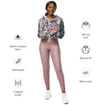 Women’s cropped windbreaker Chickadees in the Wild Rose Summer Rose Women's Cropped Windbreaker