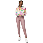 Women’s cropped windbreaker Classy Watercolor Rose Floral Summer Rose Women's Cropped Windbreaker