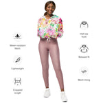 Women’s cropped windbreaker Classy Watercolor Rose Floral Summer Rose Women's Cropped Windbreaker