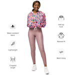 Women’s cropped windbreaker Colorful Assorted Flowers Summer Rose Women's Cropped Windbreaker