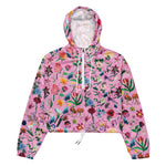 Women’s cropped windbreaker Colorful Assorted Flowers Summer Rose Women's Cropped Windbreaker