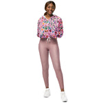 Women’s cropped windbreaker Colorful Assorted Flowers Summer Rose Women's Cropped Windbreaker