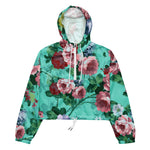 Women’s cropped windbreaker Colorful Roses & Flowers Garden Summer Rose Women's Cropped Windbreaker