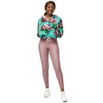 Women’s cropped windbreaker Colorful Roses & Flowers Garden Summer Rose Women's Cropped Windbreaker