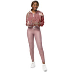 Women’s cropped windbreaker Dusty Rose Blush Pink Watercolor Floral Elegant Summer Rose Women's Cropped Windbreaker