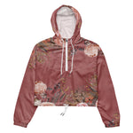 Women’s cropped windbreaker Dusty Rose Blush Pink Watercolor Floral Elegant Summer Rose Women's Cropped Windbreaker