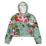Women’s cropped windbreaker Elegant Modern Floral Summer Rose Women's Cropped Windbreaker